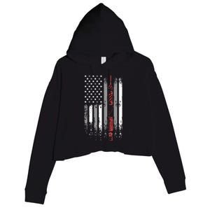 Barber Us Flag Hairdresser Hairstylist Barbershop Barber Crop Fleece Hoodie