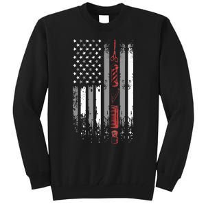 Barber Us Flag Hairdresser Hairstylist Barbershop Barber Tall Sweatshirt