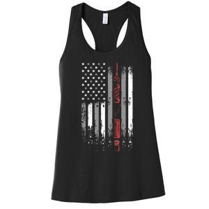 Barber Us Flag Hairdresser Hairstylist Barbershop Barber Women's Racerback Tank