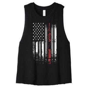 Barber Us Flag Hairdresser Hairstylist Barbershop Barber Women's Racerback Cropped Tank