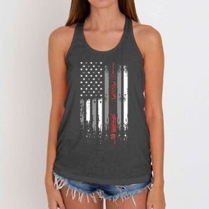 Barber Us Flag Hairdresser Hairstylist Barbershop Barber Women's Knotted Racerback Tank