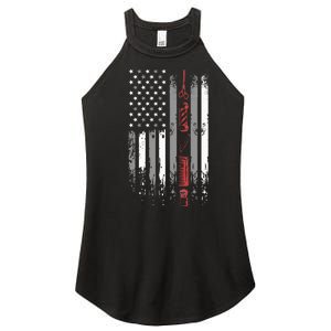 Barber Us Flag Hairdresser Hairstylist Barbershop Barber Women's Perfect Tri Rocker Tank