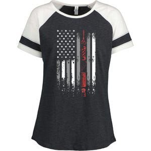 Barber Us Flag Hairdresser Hairstylist Barbershop Barber Enza Ladies Jersey Colorblock Tee