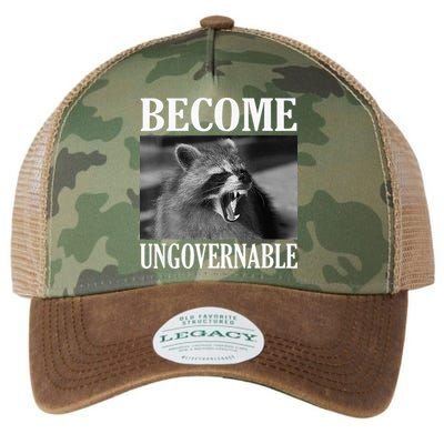 Become Ungovernable Funny Raccoon Face Meme Legacy Tie Dye Trucker Hat
