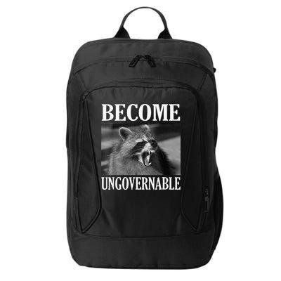 Become Ungovernable Funny Raccoon Face Meme City Backpack