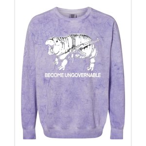 Become Ungovernable Funny Moodeng Colorblast Crewneck Sweatshirt