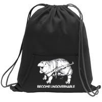 Become Ungovernable Funny Moodeng Sweatshirt Cinch Pack Bag