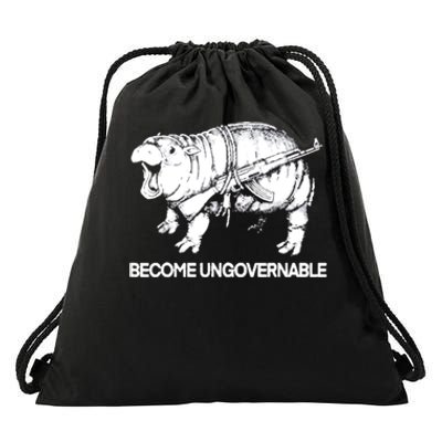 Become Ungovernable Funny Moodeng Drawstring Bag