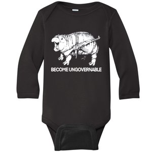 Become Ungovernable Funny Moodeng Baby Long Sleeve Bodysuit