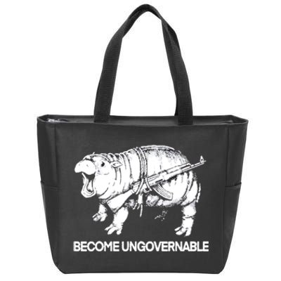 Become Ungovernable Funny Moodeng Zip Tote Bag