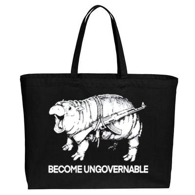 Become Ungovernable Funny Moodeng Cotton Canvas Jumbo Tote