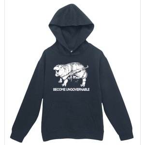 Become Ungovernable Funny Moodeng Urban Pullover Hoodie