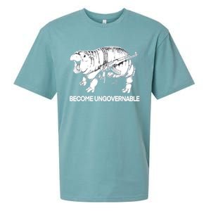 Become Ungovernable Funny Moodeng Sueded Cloud Jersey T-Shirt