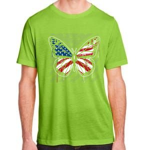 Butterfly Usa Flag Cute 4th Of July Funny American Flag Gift Adult ChromaSoft Performance T-Shirt