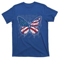 Butterfly Usa Flag Cute 4th Of July Funny American Flag Gift T-Shirt