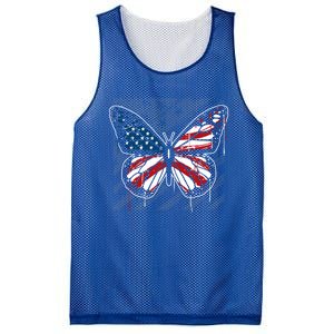 Butterfly Usa Flag Cute 4th Of July Funny American Flag Gift Mesh Reversible Basketball Jersey Tank