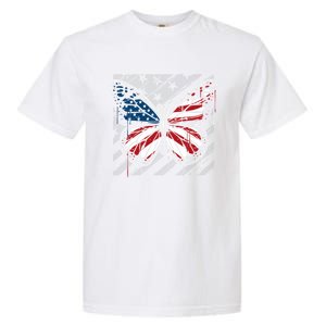 Butterfly Usa Flag Cute 4th Of July Funny American Flag Gift Garment-Dyed Heavyweight T-Shirt