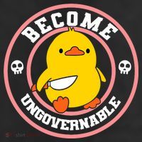 Become Ungovernable Funny Duck Knife Funny Duck Meme Quote  Cool Comfort Performance Bucket Hat