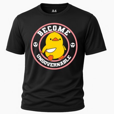 Become Ungovernable Funny Duck Knife Funny Duck Meme Quote  Performance Shirt