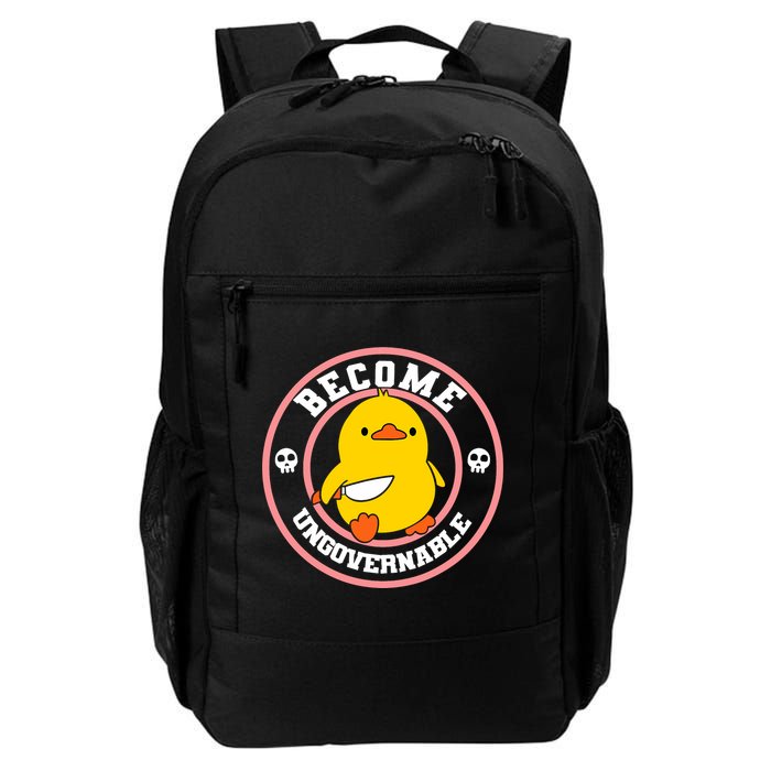 Become Ungovernable Funny Duck Knife Funny Duck Meme Quote  Backpack