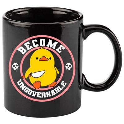 Become Ungovernable Funny Duck Knife Funny Duck Meme Quote  11oz C Handle Ceramic Mug