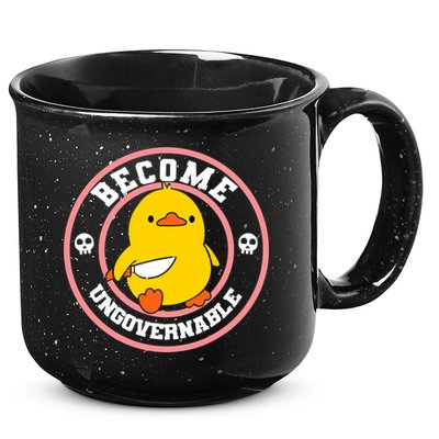 Become Ungovernable Funny Duck Knife Funny Duck Meme Quote  15oz Campfire Ceramic Mug