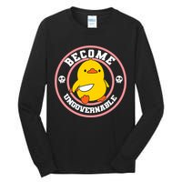Become Ungovernable Funny Duck Knife Funny Duck Meme Quote  Tall Long Sleeve T-Shirt