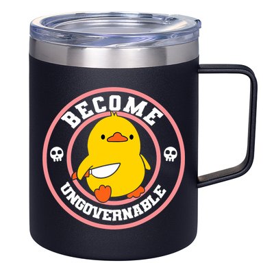 Become Ungovernable Funny Duck Knife Funny Duck Meme Quote  12oz Stainless Steel Coffee Mug