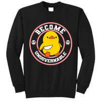 Become Ungovernable Funny Duck Knife Funny Duck Meme Quote  Tall Sweatshirt