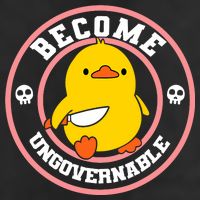 Become Ungovernable Funny Duck Knife Funny Duck Meme Quote  25L Jumbo Tote