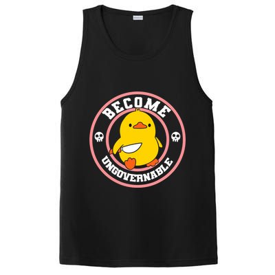 Become Ungovernable Funny Duck Knife Funny Duck Meme Quote  PosiCharge Competitor Tank