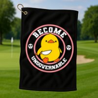 Become Ungovernable Funny Duck Knife Funny Duck Meme Quote  Golf Towel