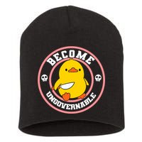 Become Ungovernable Funny Duck Knife Funny Duck Meme Quote  Short Acrylic Beanie