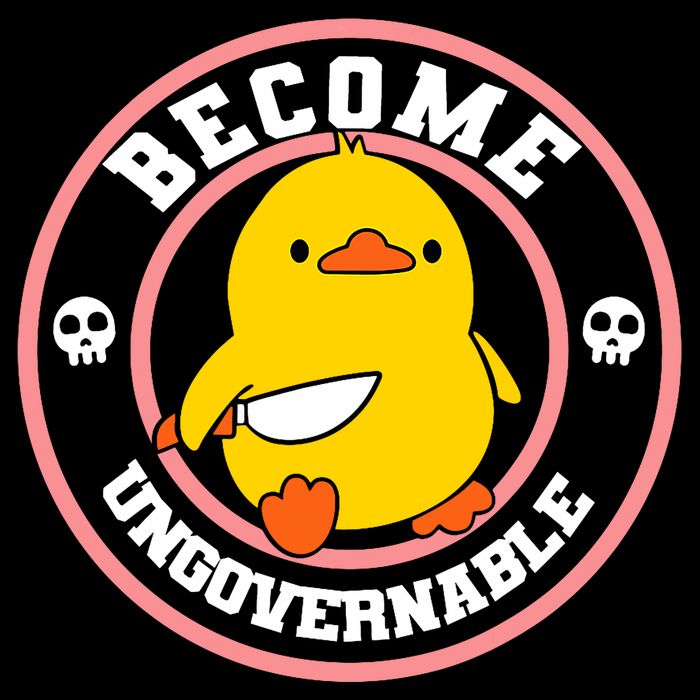Become Ungovernable Funny Duck Knife Funny Duck Meme Quote  Zip Tote Bag
