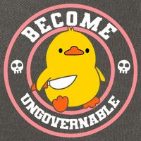 Become Ungovernable Funny Duck Knife Funny Duck Meme Quote  Cotton Canvas Backpack