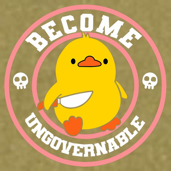 Become Ungovernable Funny Duck Knife Funny Duck Meme Quote  Garment-Dyed Women's Muscle Tee