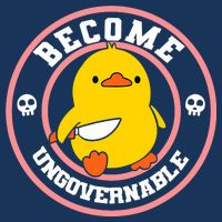 Become Ungovernable Funny Duck Knife Funny Duck Meme Quote  Infant Baby Jersey Bodysuit
