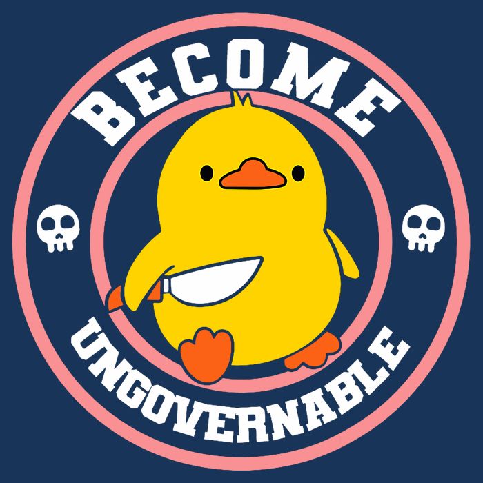 Become Ungovernable Funny Duck Knife Funny Duck Meme Quote  Infant Baby Jersey Bodysuit