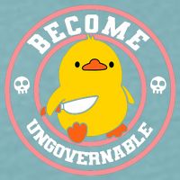 Become Ungovernable Funny Duck Knife Funny Duck Meme Quote  Sueded Cloud Jersey T-Shirt