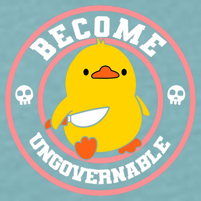 Become Ungovernable Funny Duck Knife Funny Duck Meme Quote  Sueded Cloud Jersey T-Shirt