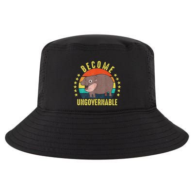 Become Ungovernable Funny Baby Hippo Moo Deng Funny Saying Cool Comfort Performance Bucket Hat