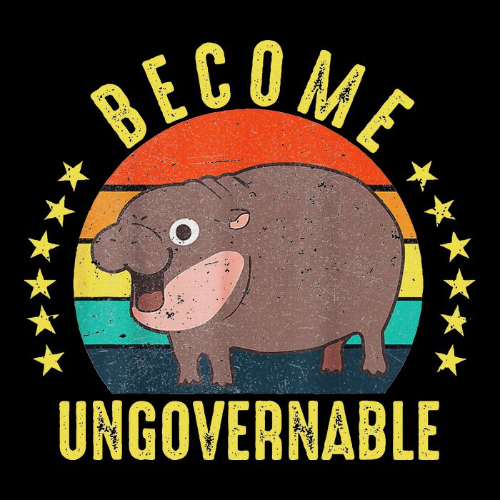 Become Ungovernable Funny Baby Hippo Moo Deng Funny Saying Impact Tech Backpack