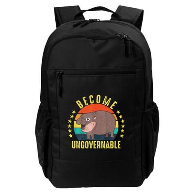 Become Ungovernable Funny Baby Hippo Moo Deng Funny Saying Backpack