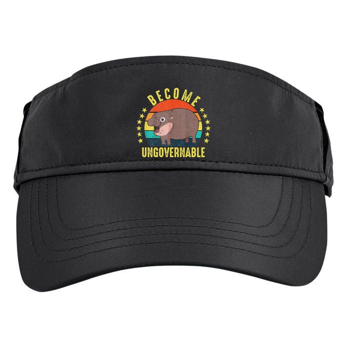 Become Ungovernable Funny Baby Hippo Moo Deng Funny Saying Adult Drive Performance Visor