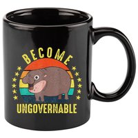 Become Ungovernable Funny Baby Hippo Moo Deng Funny Saying 11oz C Handle Ceramic Mug