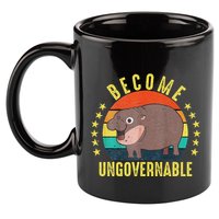 Become Ungovernable Funny Baby Hippo Moo Deng Funny Saying 11oz C Handle Ceramic Mug