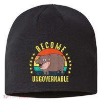 Become Ungovernable Funny Baby Hippo Moo Deng Funny Saying Sustainable Beanie