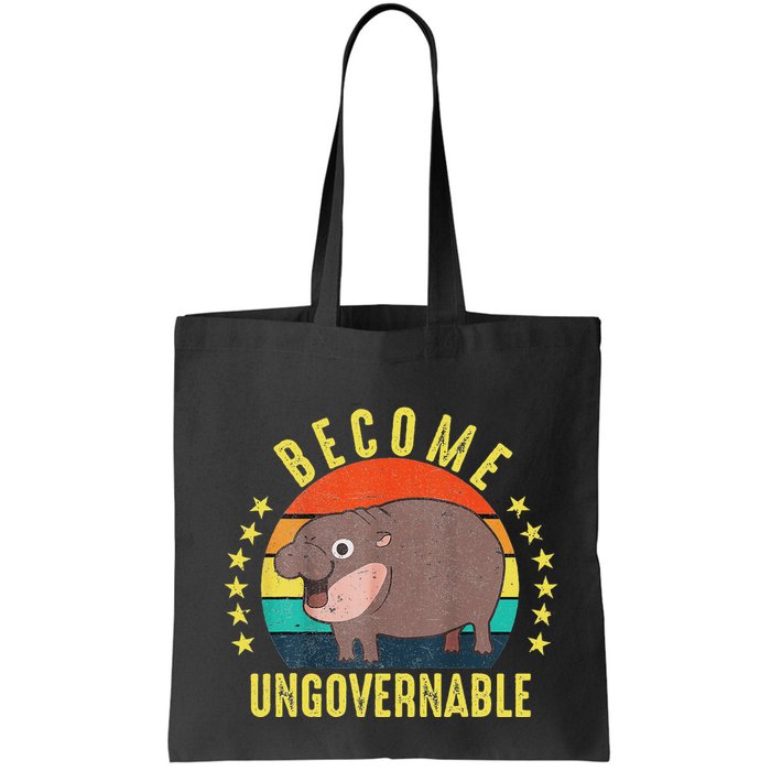 Become Ungovernable Funny Baby Hippo Moo Deng Funny Saying Bag