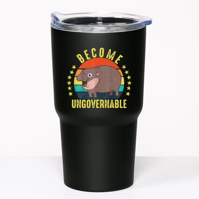 Become Ungovernable Funny Baby Hippo Moo Deng Funny Saying Tumbler