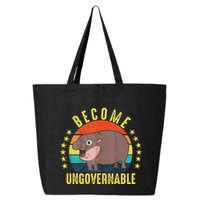Become Ungovernable Funny Baby Hippo Moo Deng Funny Saying 25L Jumbo Tote